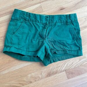 Bright green JCrew chino shorts 3” inseam size 6 100% cotton